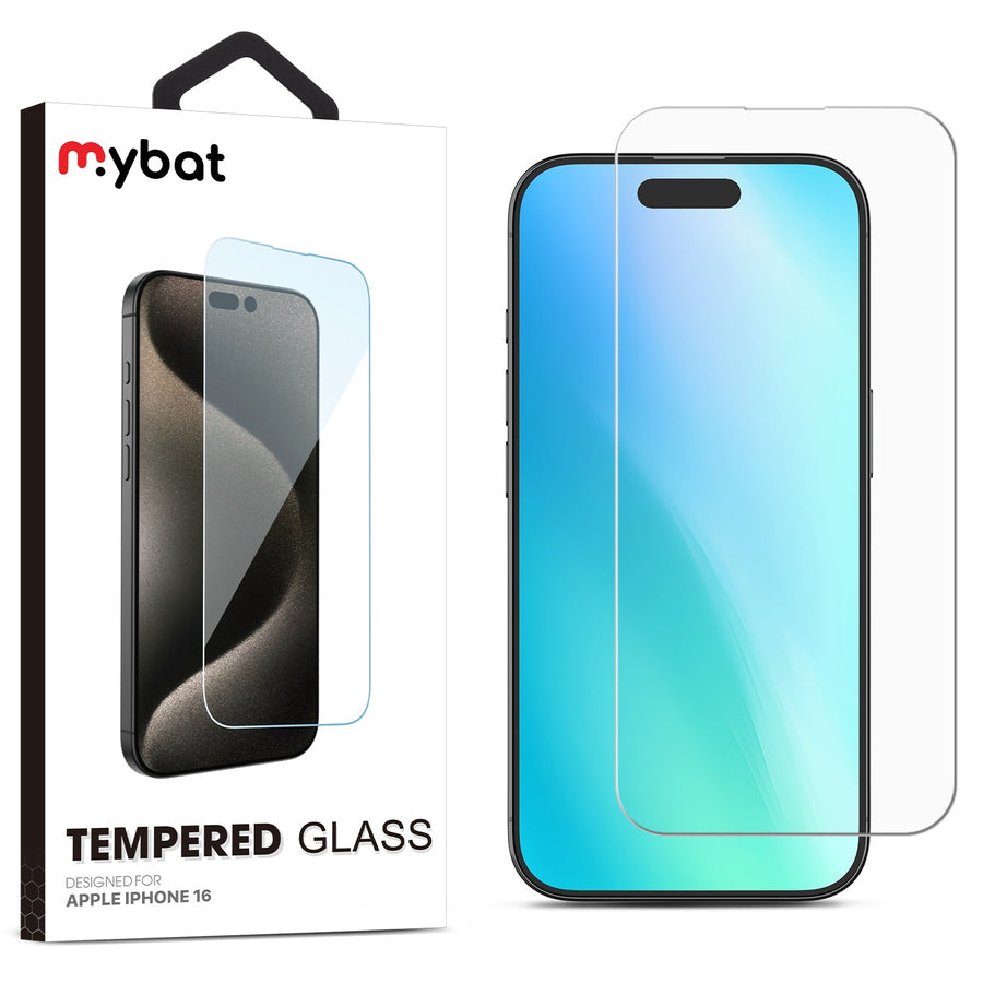 MyBat Tempered Glass Screen Protector (2.5D) for Apple iPhone 16 - Clear