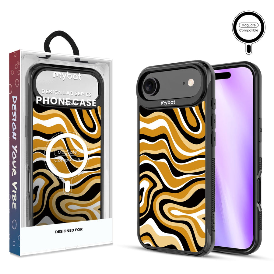 MyBat Design Lab Series MagSafe Case for Apple iPhone Air - Groovy Golden Swirls