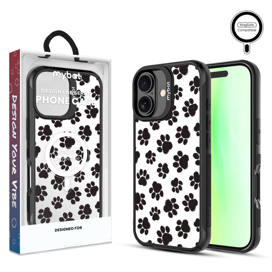 MyBat Design Lab Series MagSafe Case for Apple iPhone 17 - Black Paw Prints