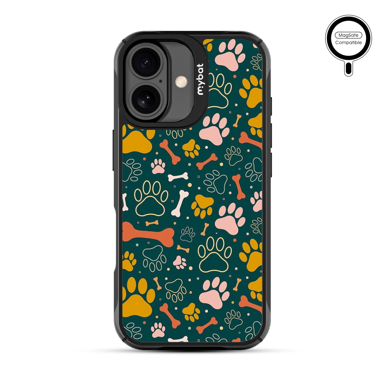 MyBat Design Lab Series MagSafe Case for Apple iPhone 17 - Paw Prints & Bones