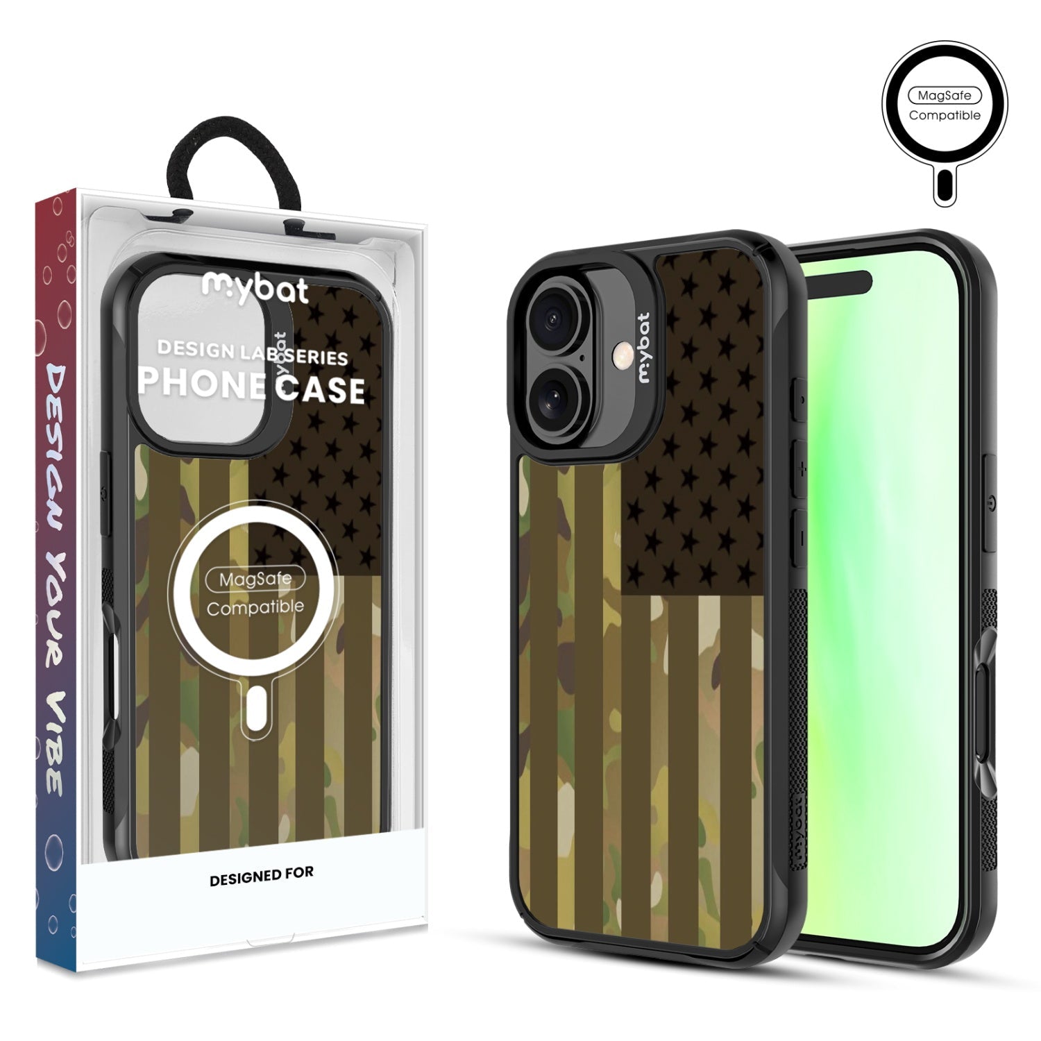 MyBat Design Lab Series MagSafe Case for Apple iPhone 17 - Military Camouflage American Flag