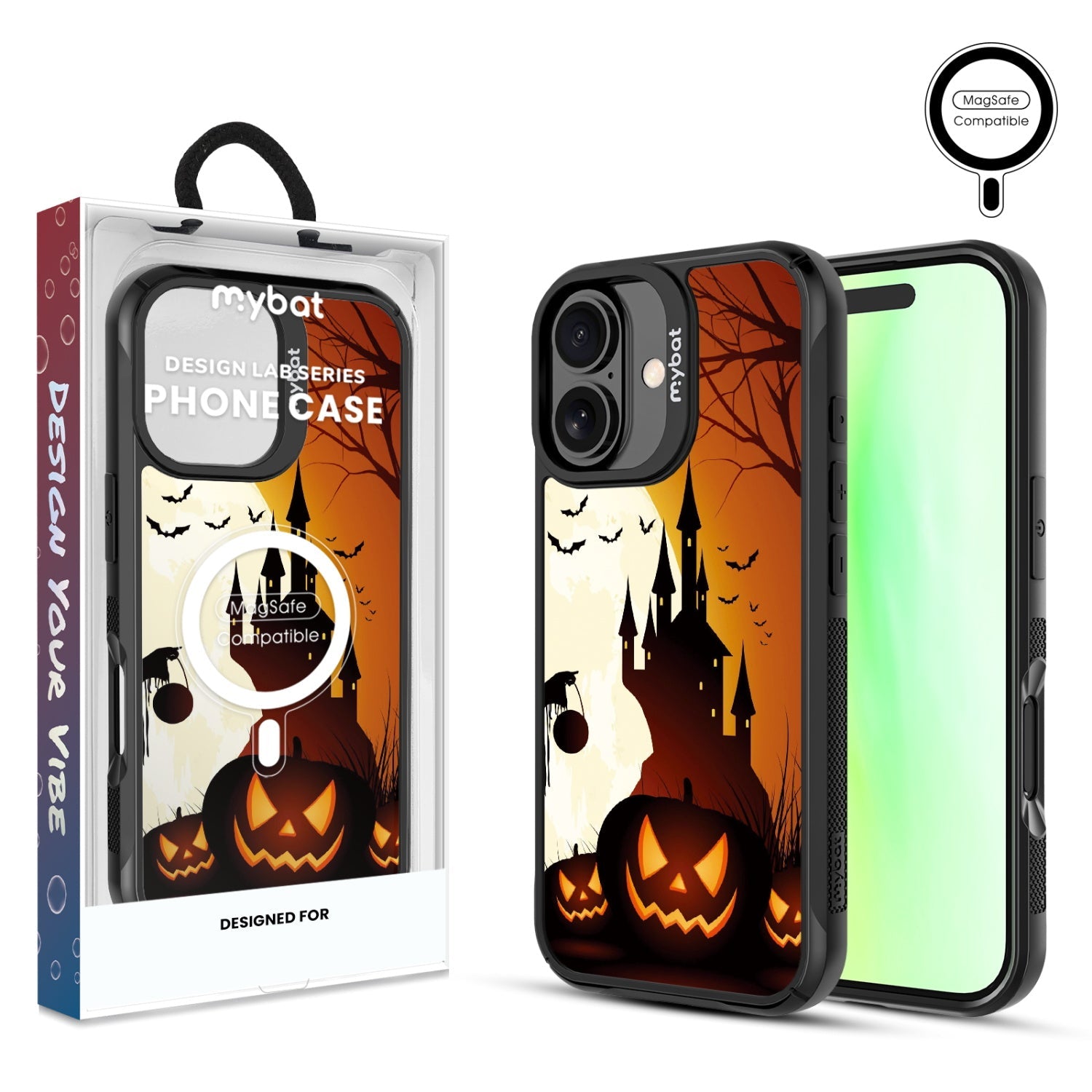 MyBat Design Lab Series MagSafe Case for Apple iPhone 17 - Spooky Pumpkin Patch