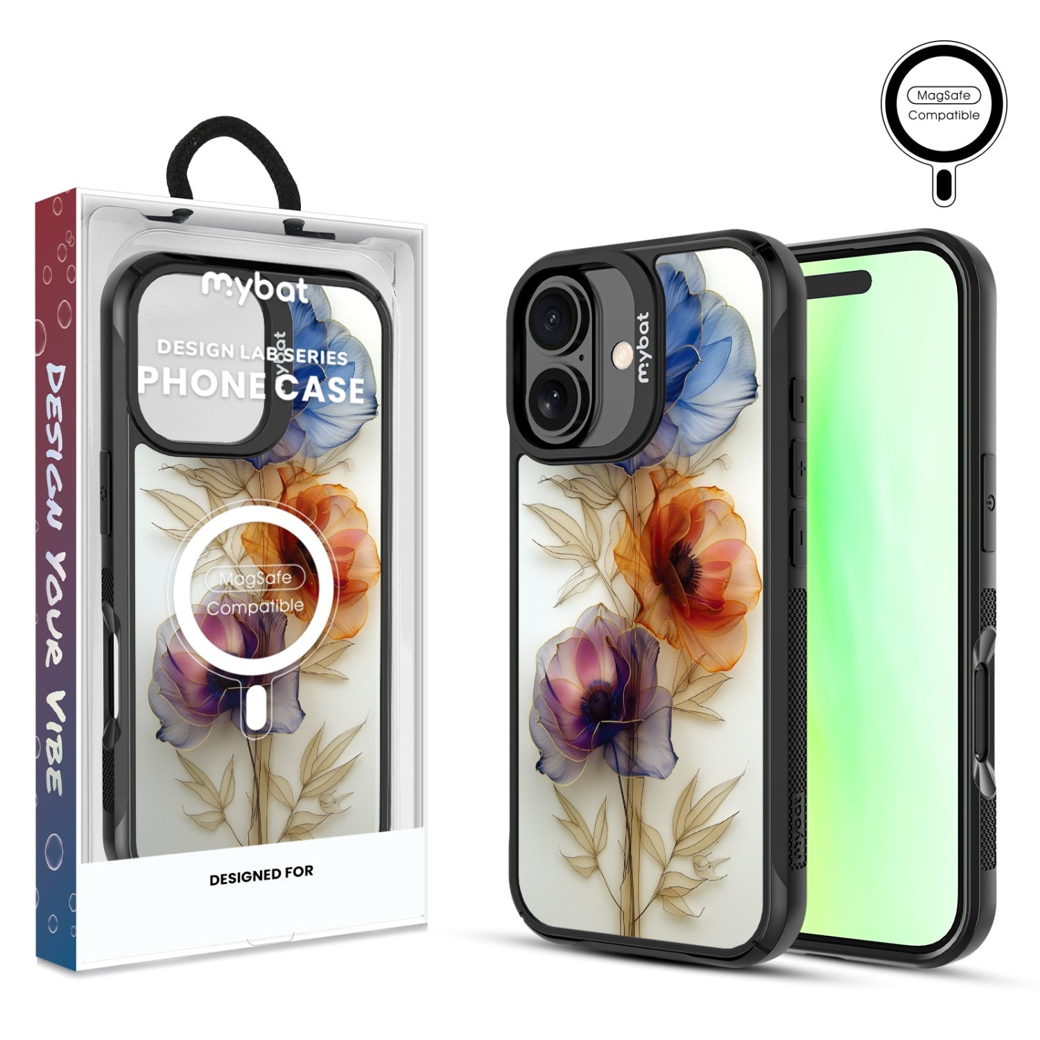 MyBat Design Lab Series MagSafe Case for Apple iPhone 17 - Pressed Flowers