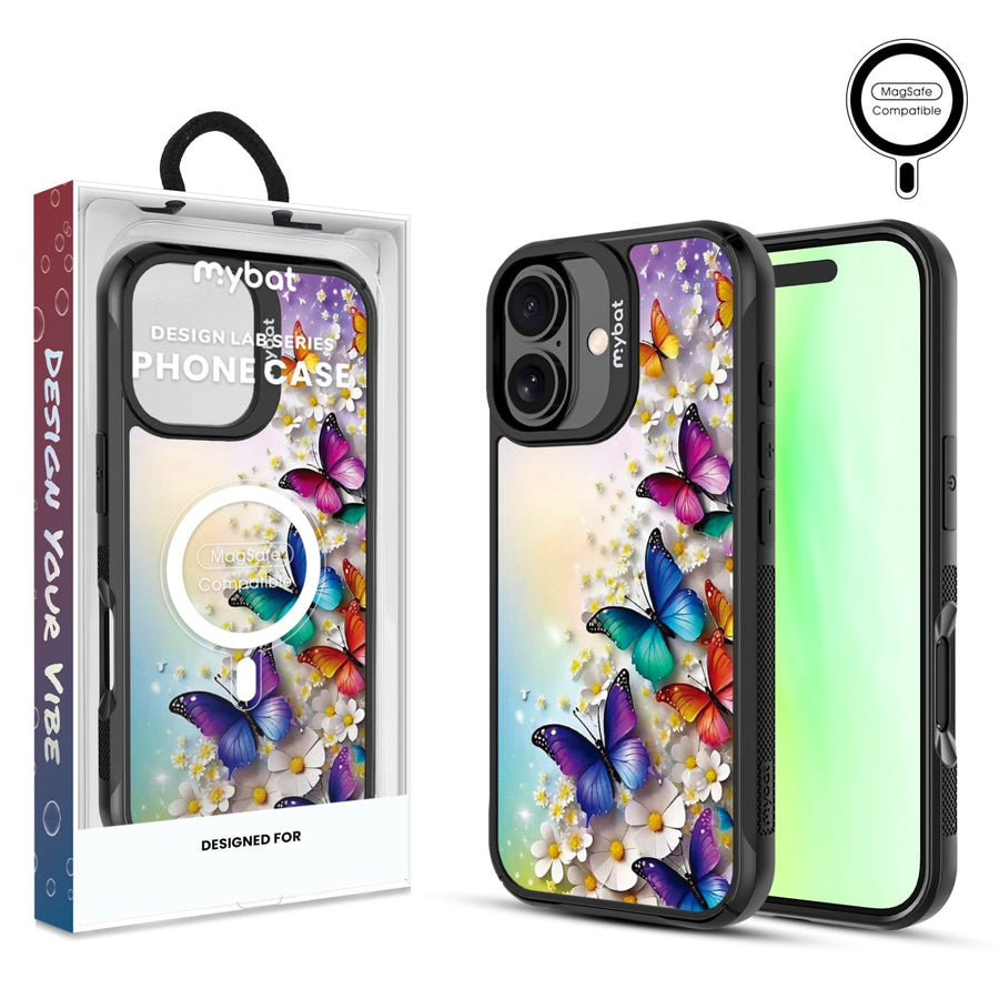MyBat Design Lab Series MagSafe Case for Apple iPhone 17 - Rainbow Butterflies