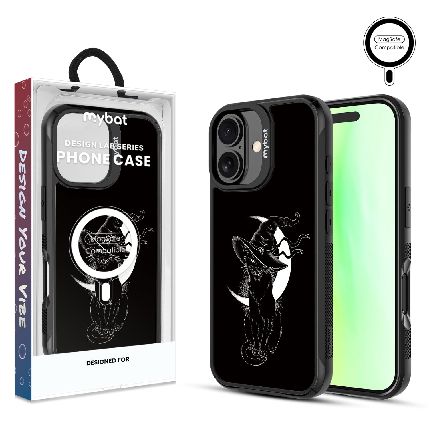 MyBat Design Lab Series MagSafe Case for Apple iPhone 17 - Black Cat Magic