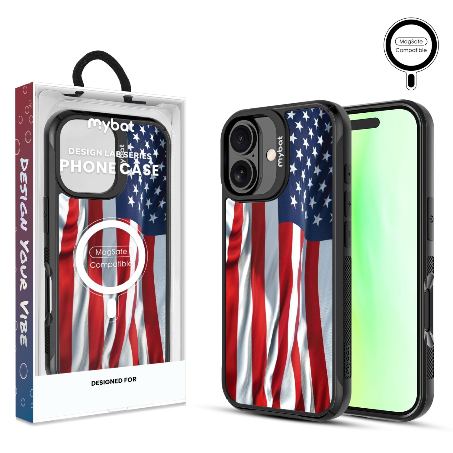 MyBat Design Lab Series MagSafe Case for Apple iPhone 17 - Waving USA FLag