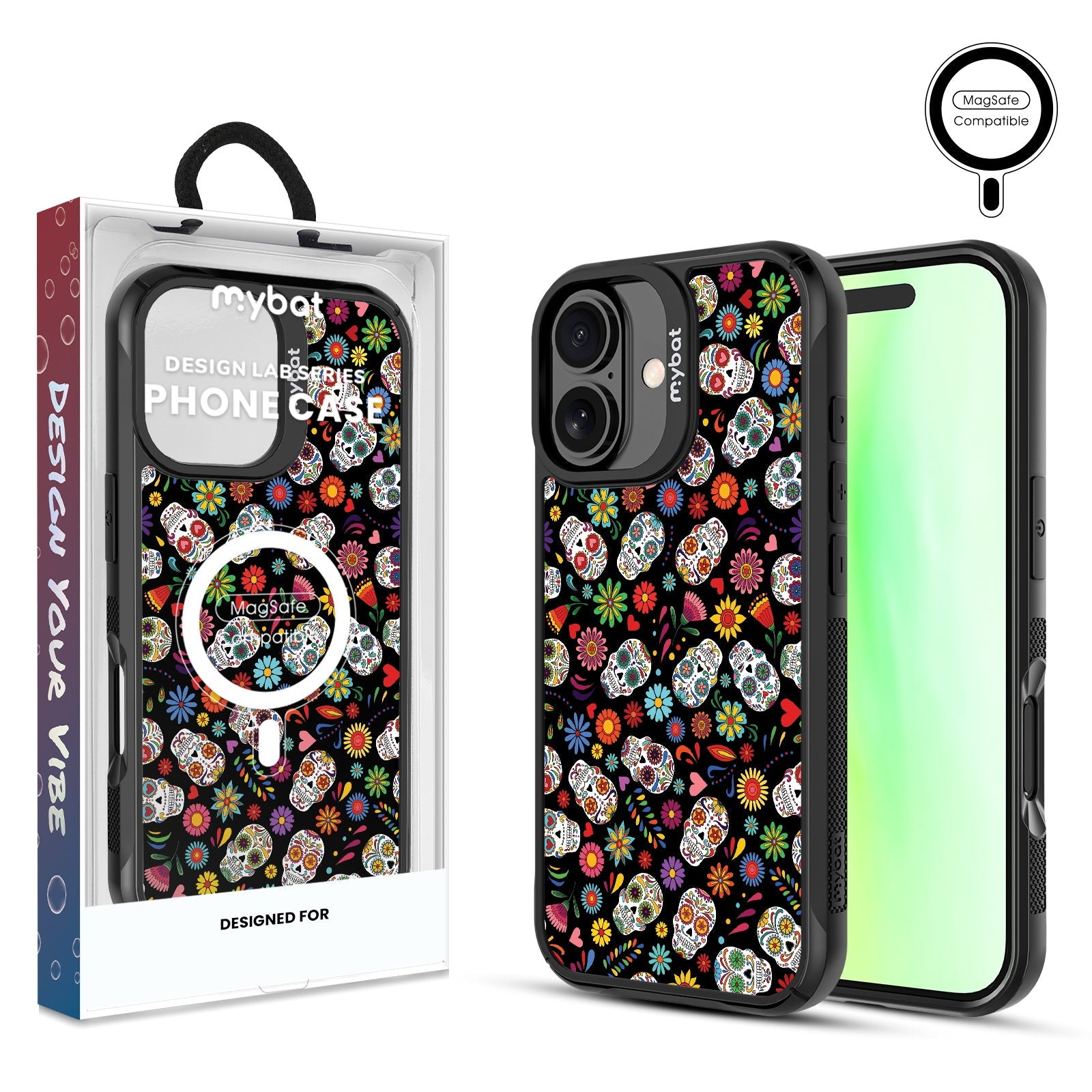 MyBat Design Lab Series MagSafe Case for Apple iPhone 17 - Fiesta Skulls