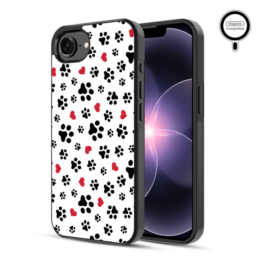 MyBat Phone case w/ MagSafe prints for Apple iPhone 17e / 16e – Paw Prints and Hearts - MIP17ECSLESMSM001-1.JPG