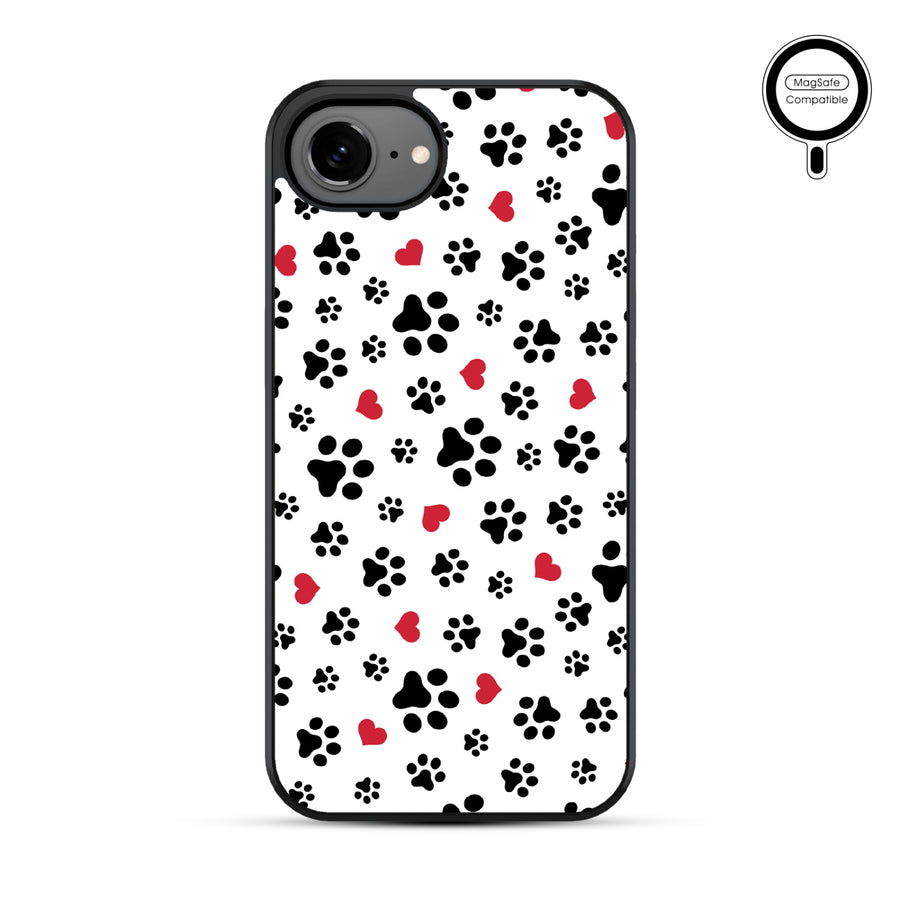MyBat Phone case w/ MagSafe prints for Apple iPhone 17e / 16e – Paw Prints and Hearts - MIP17ECSLESMSM001-2.JPG