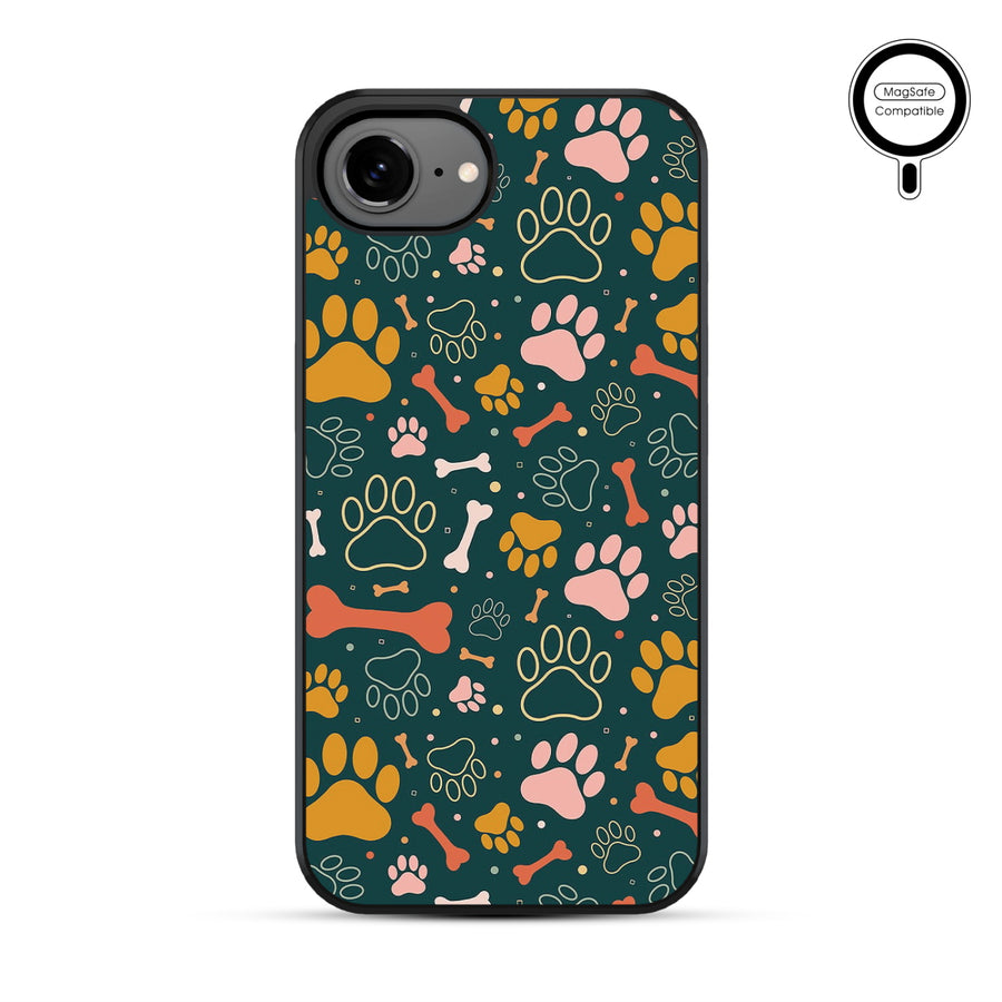 MyBat Phone case w/ MagSafe prints for Apple iPhone 17e / 16e – Paw Prints & Bones - MIP17ECSLESMSM003-2.JPG
