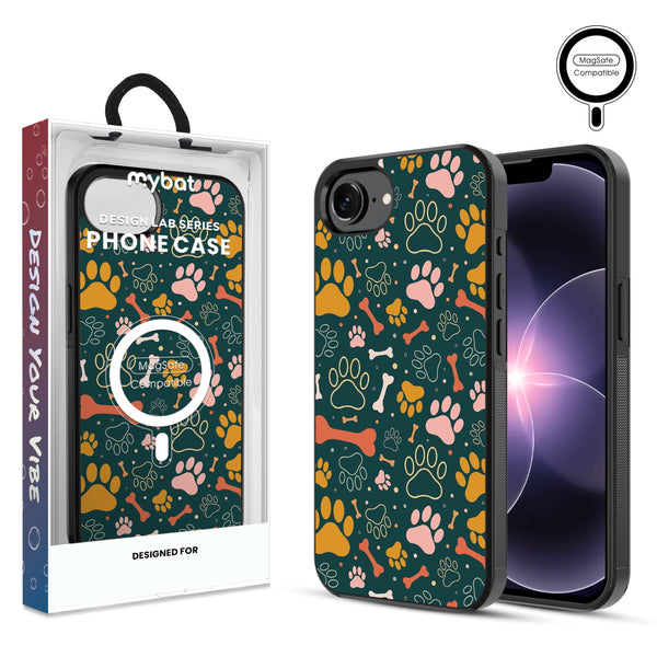 MyBat Phone case w/ MagSafe prints for Apple iPhone 17e / 16e – Paw Prints & Bones - MIP17ECSLESMSM003.JPG