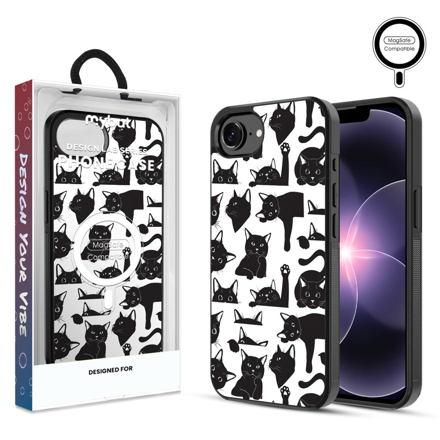 MyBat Phone case w/ MagSafe prints for Apple iPhone 17e / 16e – Black Cats - MIP17ECSLESMSM017.JPG