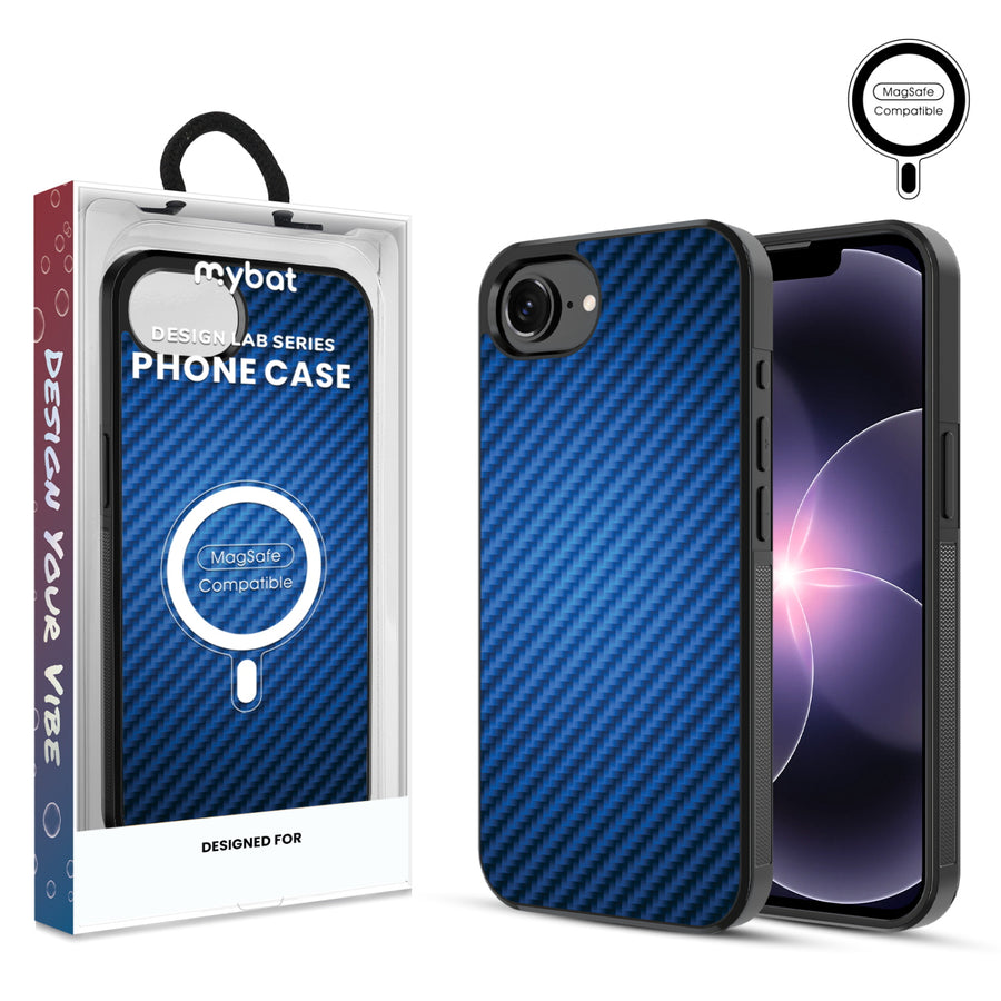 MyBat Phone case w/ MagSafe prints for Apple iPhone 17e / 16e – Blue Carbon Fiber - MIP17ECSLESMSM084.JPG