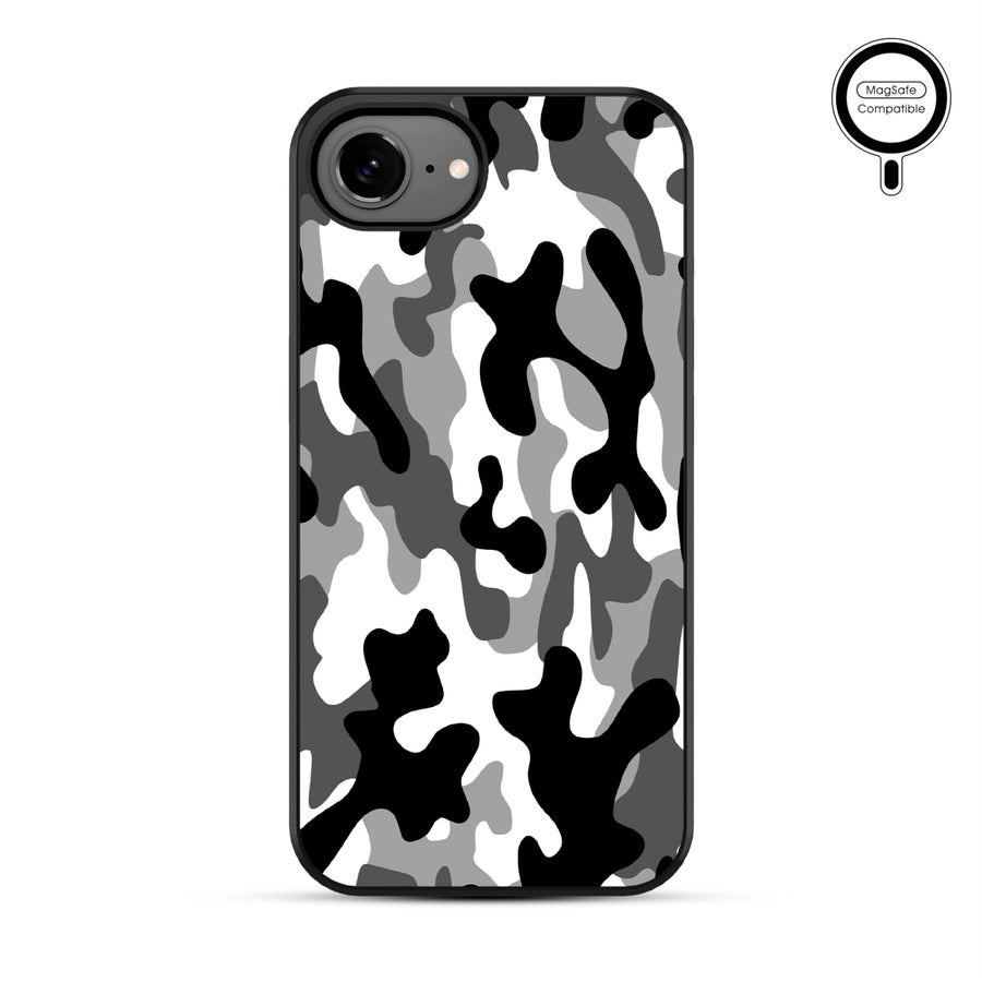 MyBat Phone case w/ MagSafe prints for Apple iPhone 17e / 16e – Black & White Camouflage - MIP17ECSLESMSM122-2.JPG