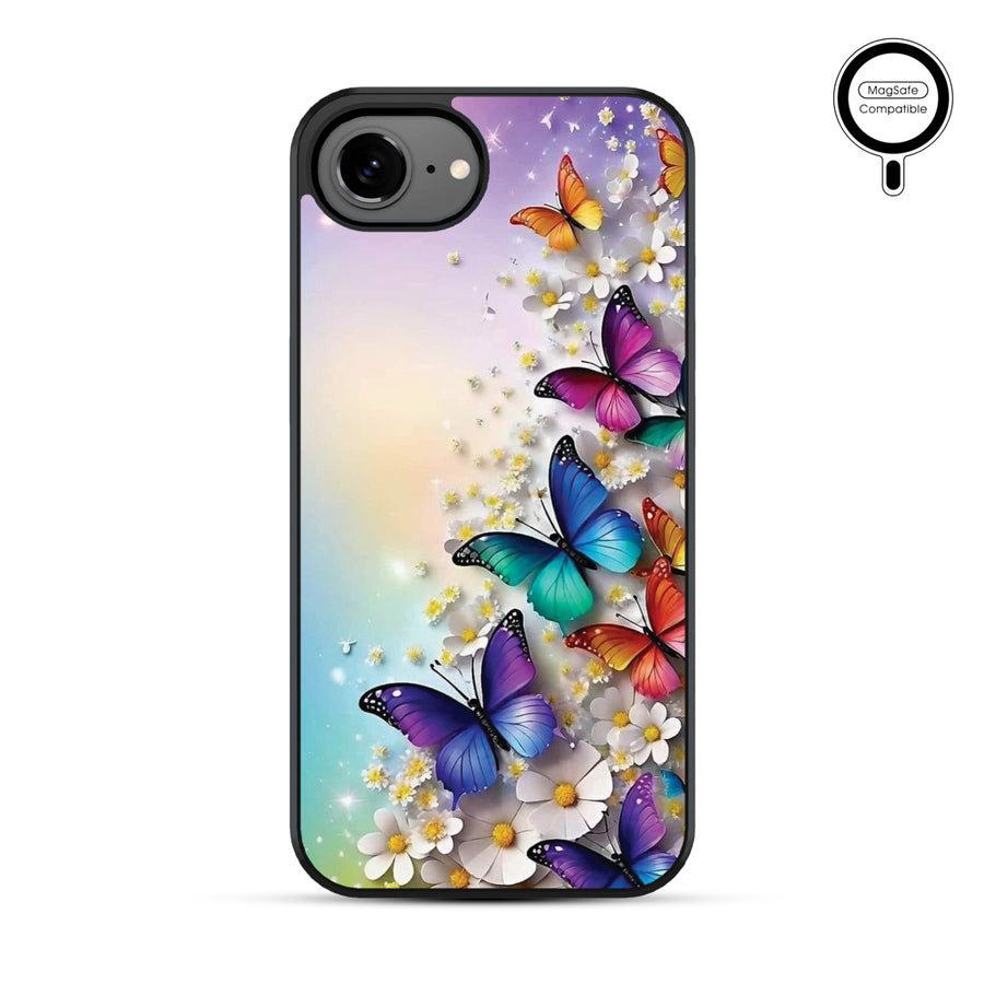 MyBat Phone case w/ MagSafe prints for Apple iPhone 17e / 16e – Rainbow Butterflies - MIP17ECSLESMSM187-2.JPG