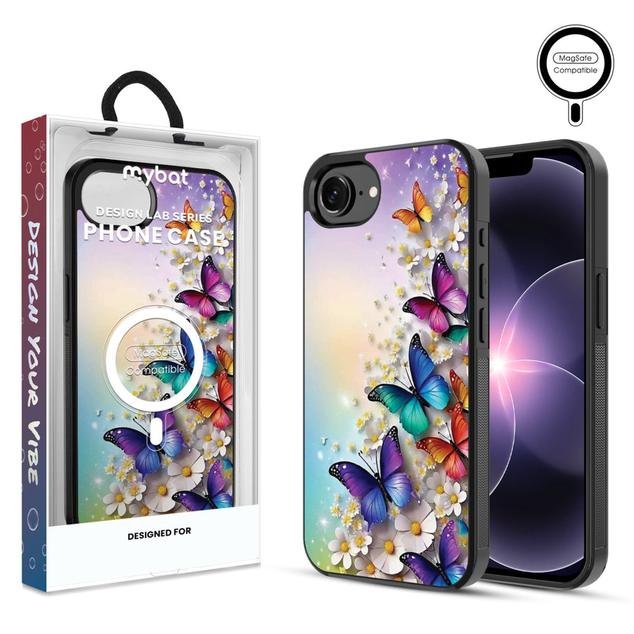 MyBat Phone case w/ MagSafe prints for Apple iPhone 17e / 16e – Rainbow Butterflies - MIP17ECSLESMSM187.JPG