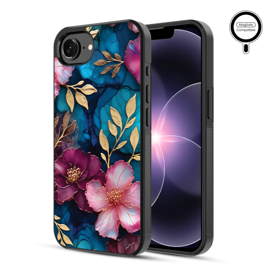 MyBat Phone case w/ MagSafe prints for Apple iPhone 17e / 16e – Gilded Petals - MIP17ECSLESMSM188-1.JPG