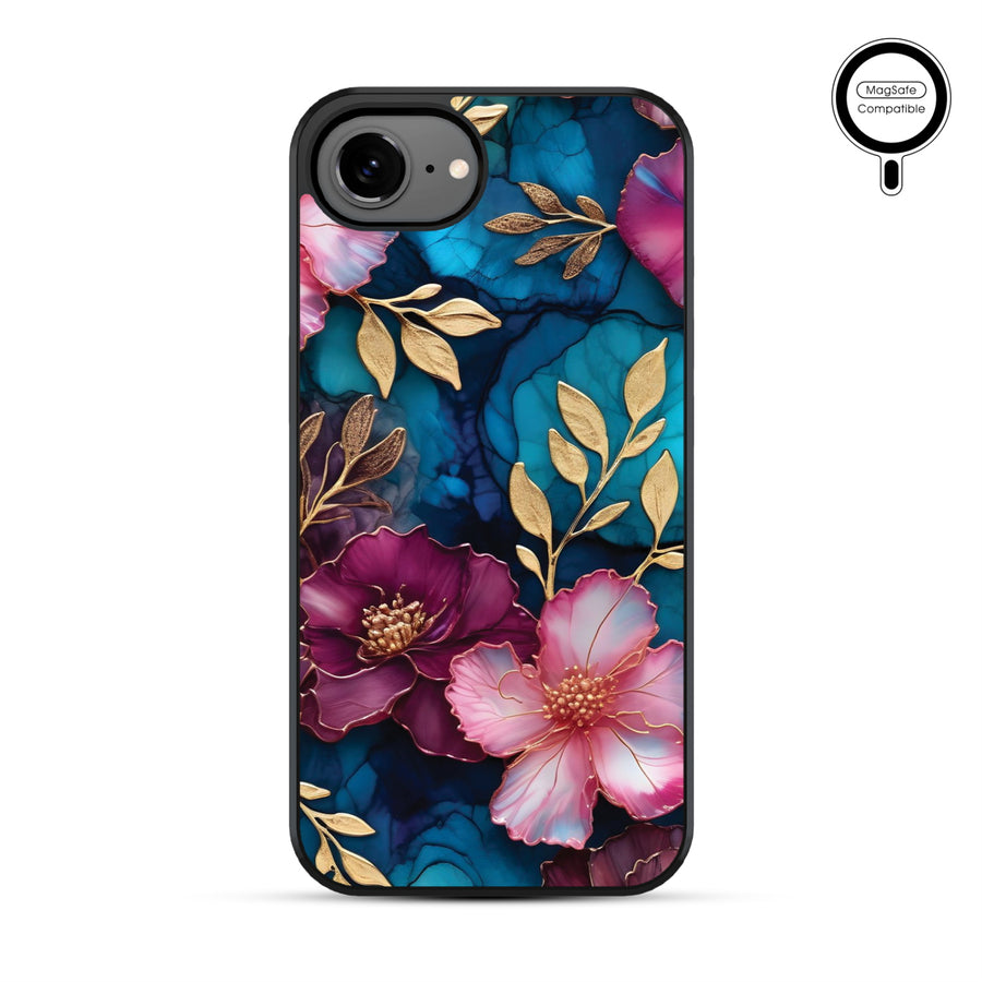 MyBat Phone case w/ MagSafe prints for Apple iPhone 17e / 16e – Gilded Petals - MIP17ECSLESMSM188-2.JPG