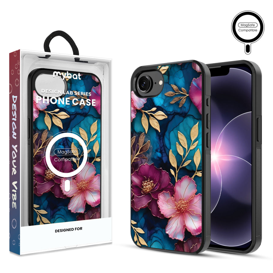MyBat Phone case w/ MagSafe prints for Apple iPhone 17e / 16e – Gilded Petals - MIP17ECSLESMSM188.JPG