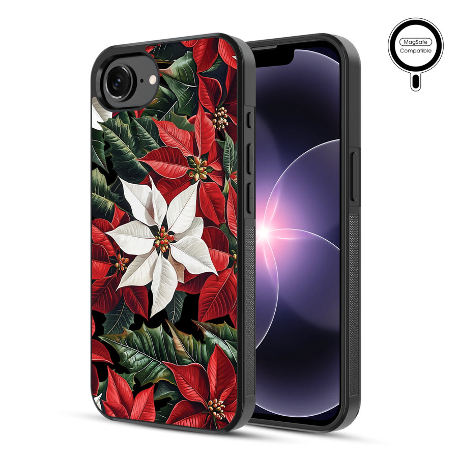 MyBat Phone case w/ MagSafe prints for Apple iPhone 17e / 16e – Christmas Poinsettias - MIP17ECSLESMSM301-1.JPG