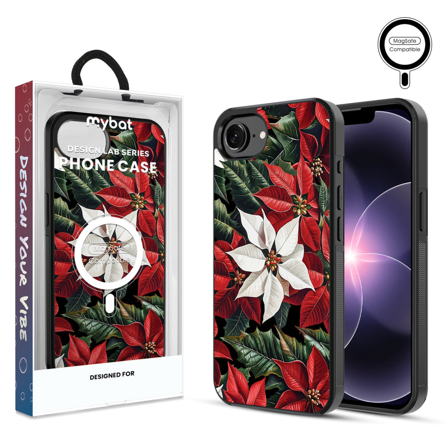 MyBat Phone case w/ MagSafe prints for Apple iPhone 17e / 16e – Christmas Poinsettias - MIP17ECSLESMSM301.JPG