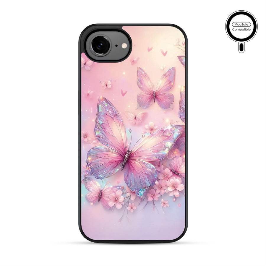MyBat Phone case w/ MagSafe prints for Apple iPhone 17e / 16e – Pink Butterflies - MIP17ECSLESMSM361-2.JPG