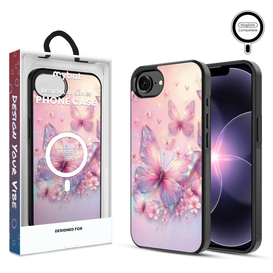 MyBat Phone case w/ MagSafe prints for Apple iPhone 17e / 16e – Pink Butterflies - MIP17ECSLESMSM361.JPG