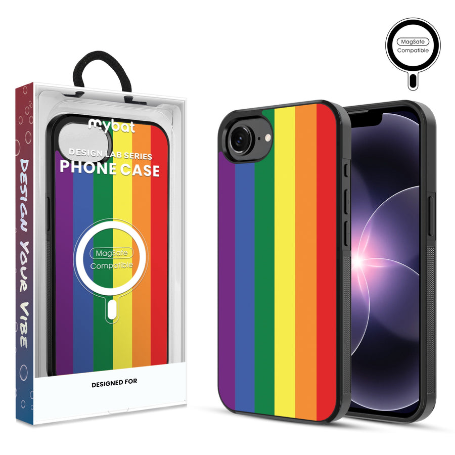 MyBat Phone case w/ MagSafe prints for Apple iPhone 17e / 16e – Rainbow Stripes - MIP17ECSLESMSM459.JPG
