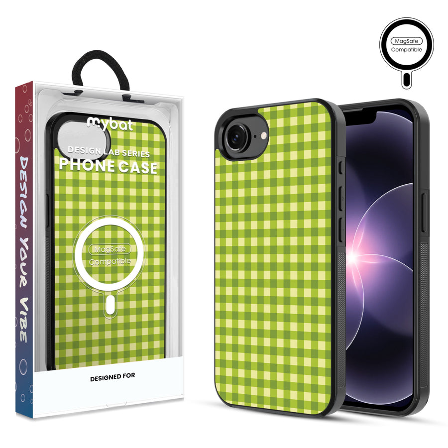 MyBat Phone case w/ MagSafe prints for Apple iPhone 17e / 16e – Green Gingham - MIP17ECSLESMSM476.JPG