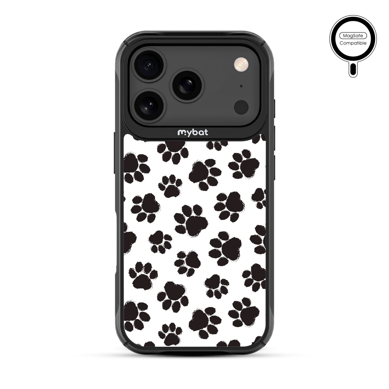 MyBat Design Lab Series MagSafe Case for Apple iPhone 17 Pro - Black Paw Prints