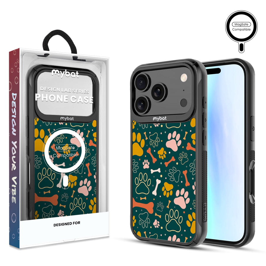 MyBat Design Lab Series MagSafe Case for Apple iPhone 17 Pro - Paw Prints & Bones