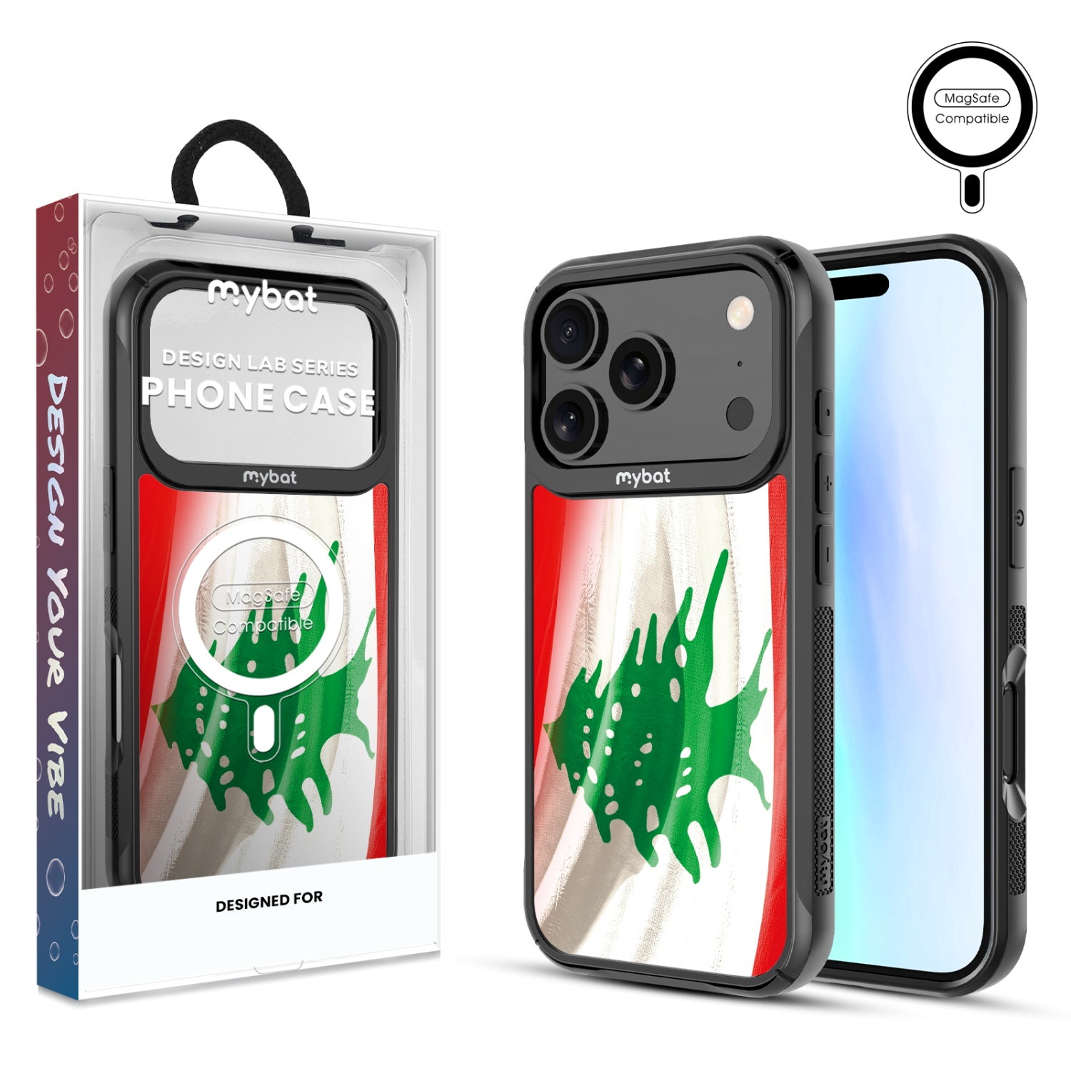 MyBat Design Lab Series MagSafe Case for Apple iPhone 17 Pro - Lebanese Flag