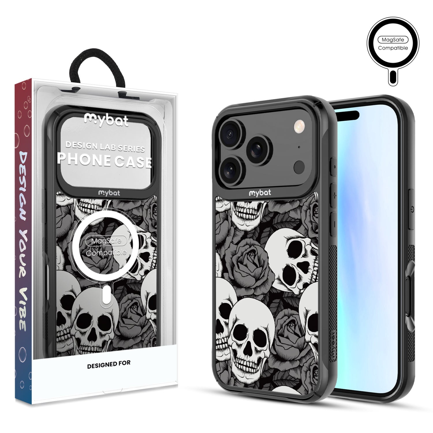 MyBat Design Lab Series MagSafe Case for Apple iPhone 17 Pro - Skull Garden
