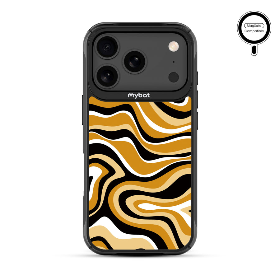 MyBat Design Lab Series MagSafe Case for Apple iPhone 17 Pro - Groovy Golden Swirls - MIP17PCSLESMSMP093-3.jpg