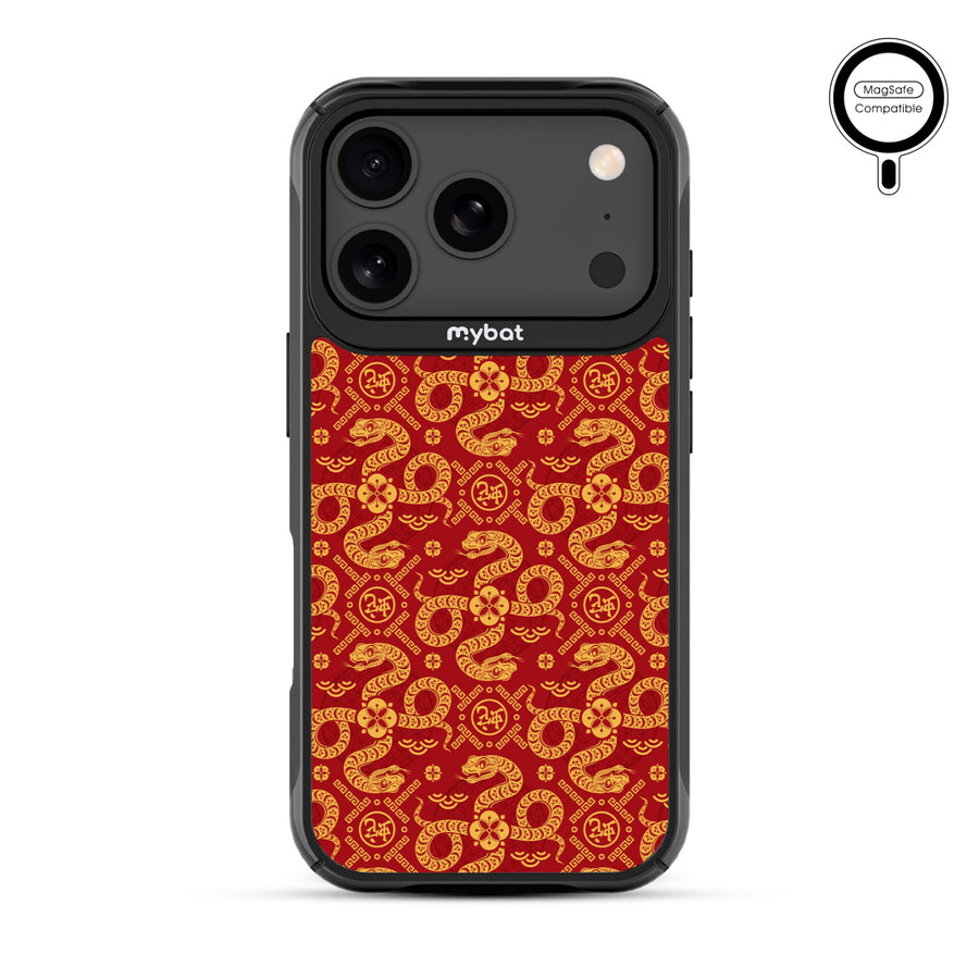 MyBat Design Lab Series MagSafe Case for Apple iPhone 17 Pro - Golden Snake Dance - MIP17PCSLESMSMP317-3.jpg