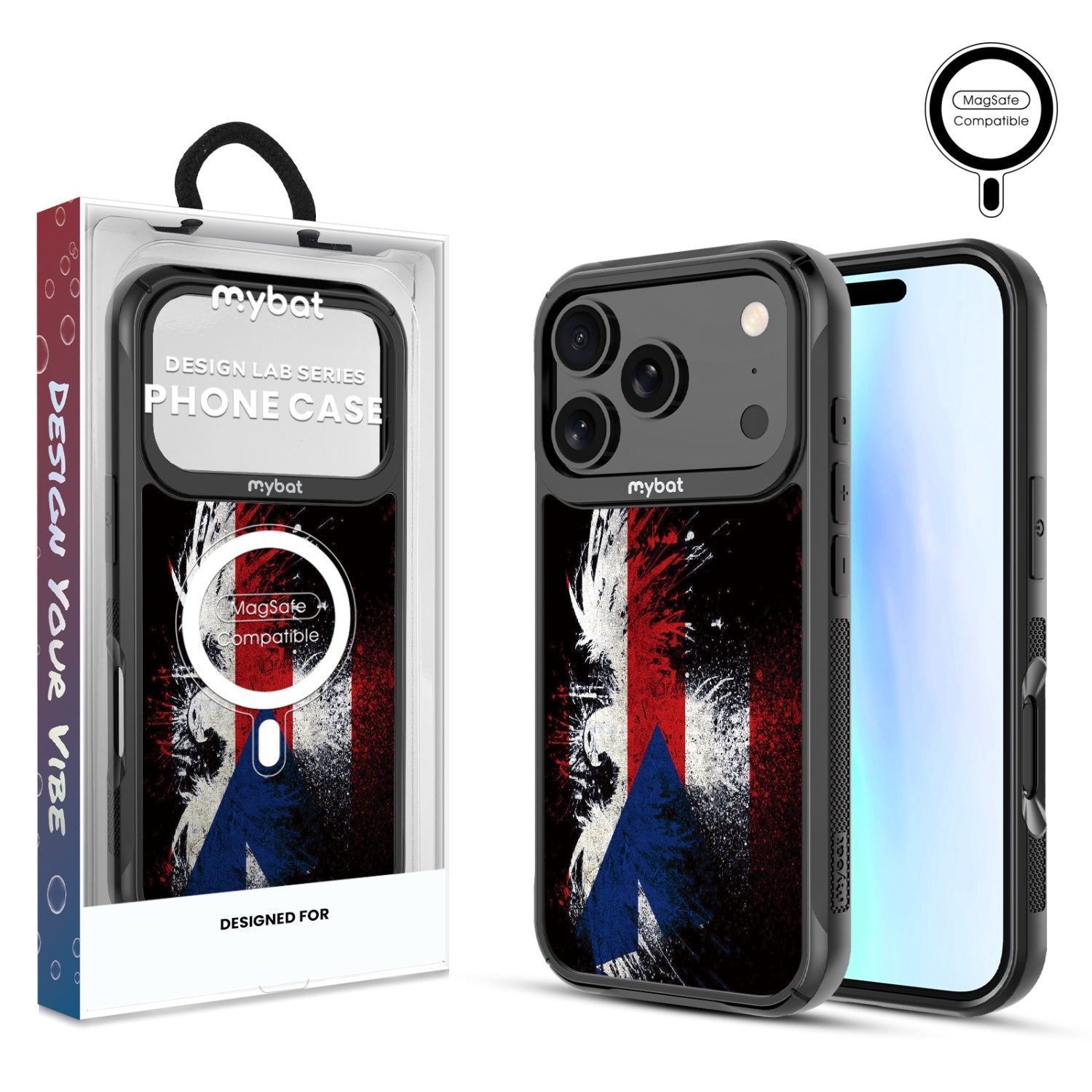 MyBat Design Lab Series MagSafe Case for Apple iPhone 17 Pro - Puerto Rico Eagle Flag
