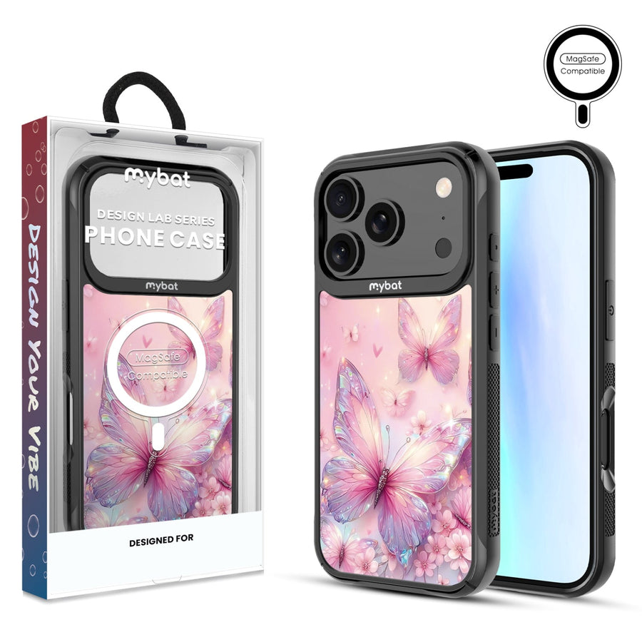 MyBat Design Lab Series MagSafe Case for Apple iPhone 17 Pro - Pink Butterflies