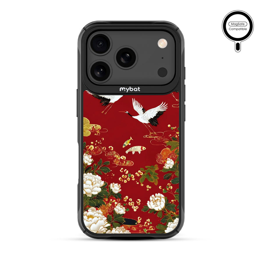 MyBat Design Lab Series MagSafe Case for Apple iPhone 17 Pro - Crane and Koi Fish - MIP17PCSLESMSMP391-3.jpg