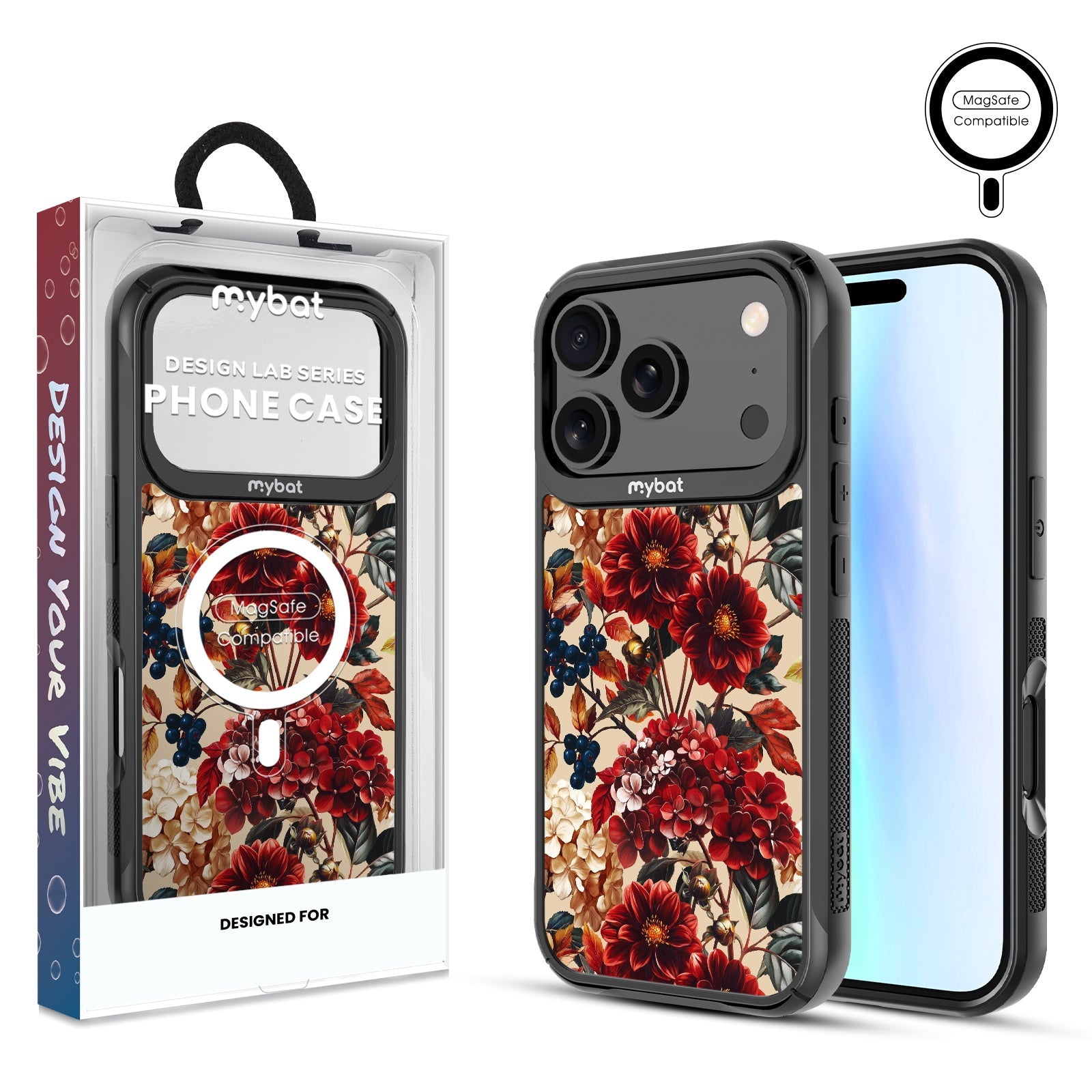 MyBat Design Lab Series MagSafe Case for Apple iPhone 17 Pro - Rust & Bloom