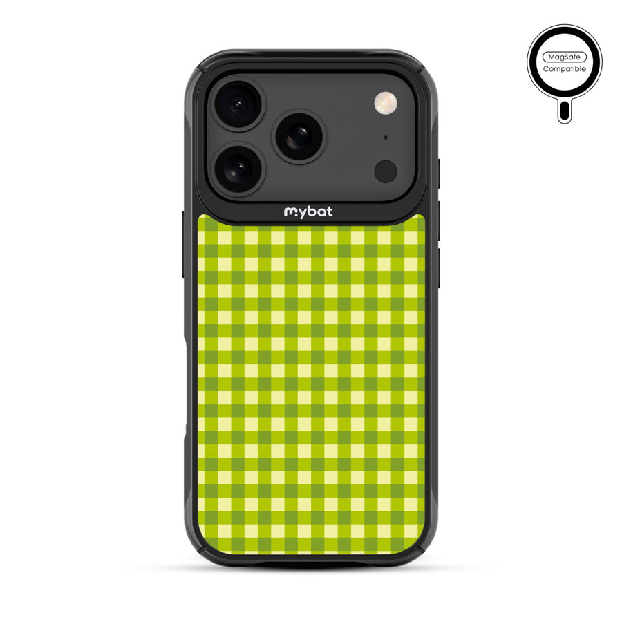 MyBat Design Lab Series MagSafe Case for Apple iPhone 17 Pro - Green Gingham - MIP17PCSLESMSMP476-3.jpg