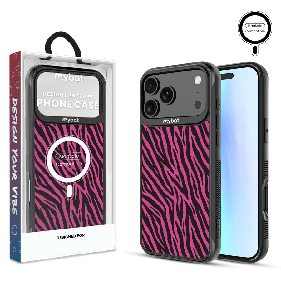 MyBat Design Lab Series MagSafe Case for Apple iPhone 17 Pro Max - Pink Zebra Print