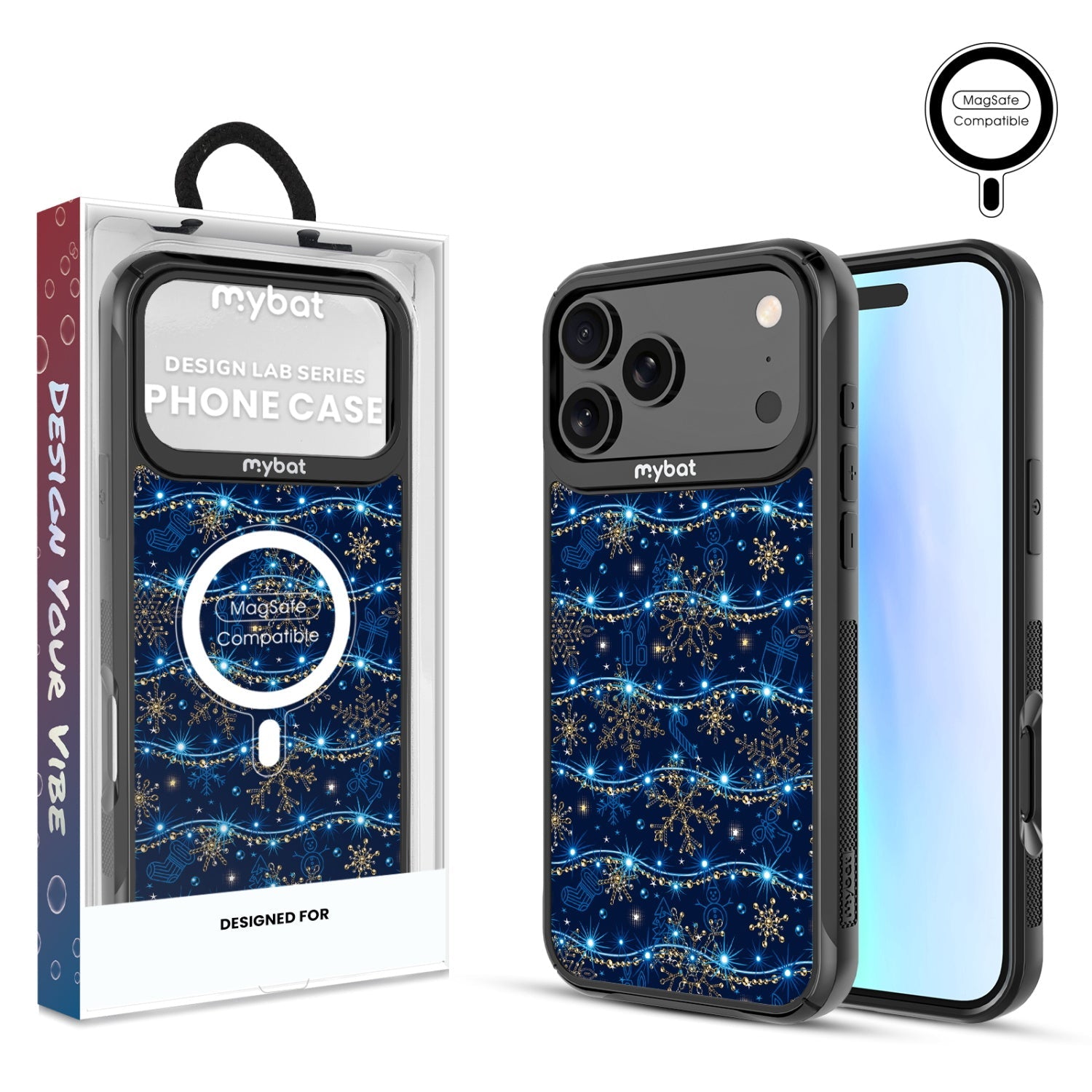 MyBat Design Lab Series MagSafe Case for Apple iPhone 17 Pro Max - Snowflake Twinkle