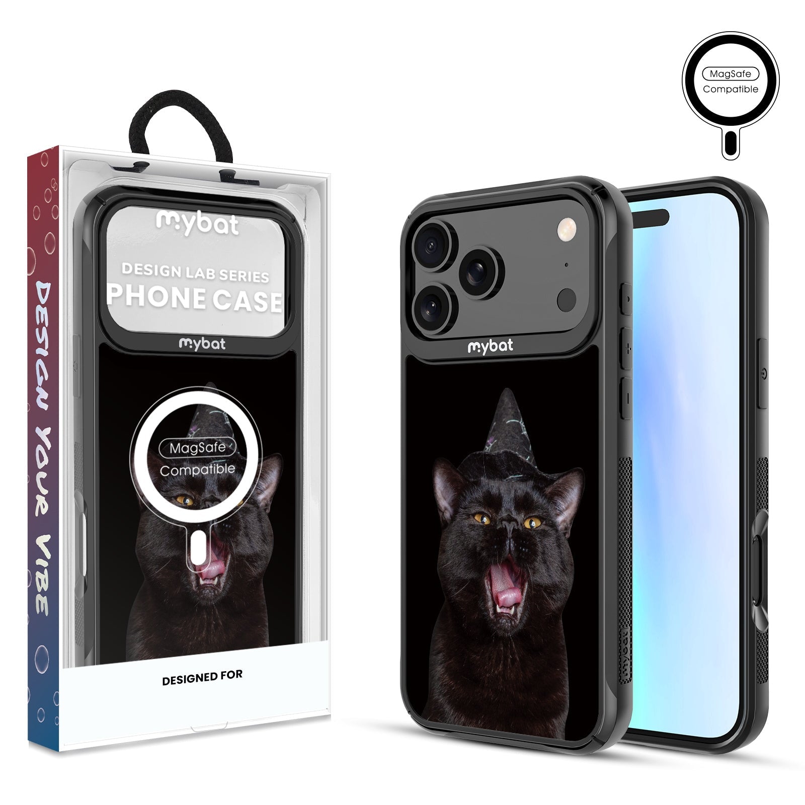 MyBat Design Lab Series MagSafe Case for Apple iPhone 17 Pro Max - Witch’s Cat