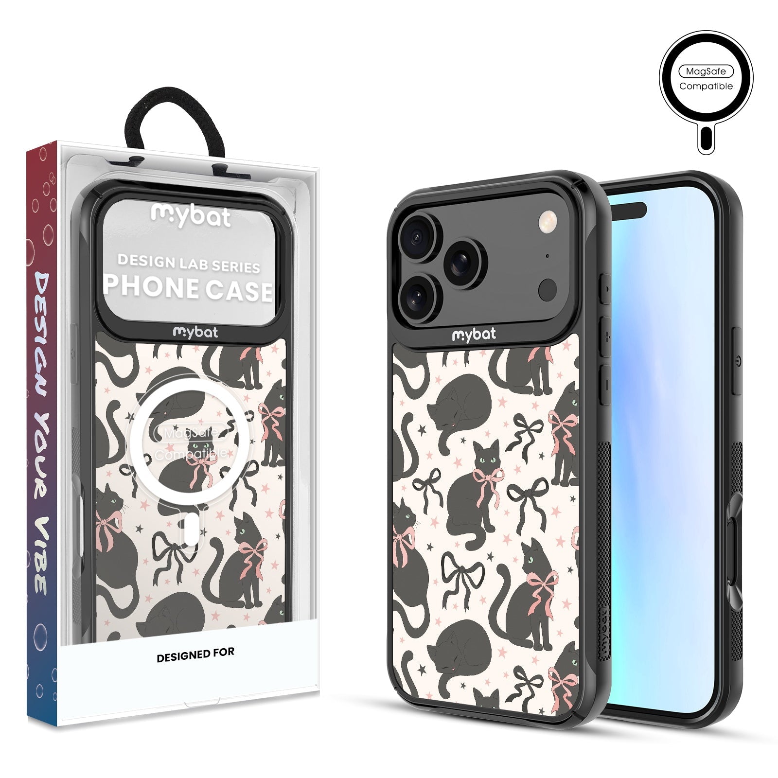 MyBat Design Lab Series MagSafe Case for Apple iPhone 17 Pro Max - Coquette Cat