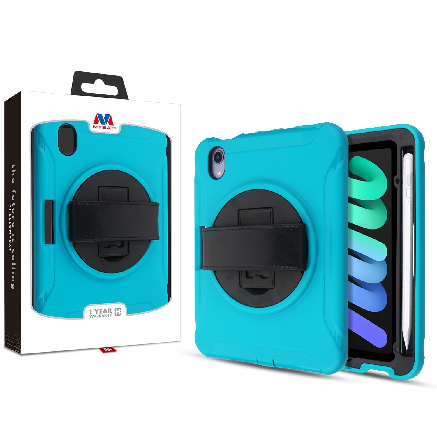 MyBat Spider Drop Resistant Protector Cover (with Rotating Stand) for Apple iPad mini 6 (2021) / iPad mini 7 (2024) - Black / Blue