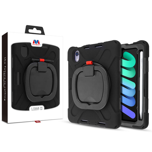 MyBat Rotatable Stand Shockproof Protector Cover for Apple iPad mini 6 (2021) / iPad mini 7 (2024) - Black / Black - MIPMI6CSRSSS251-1.jpg