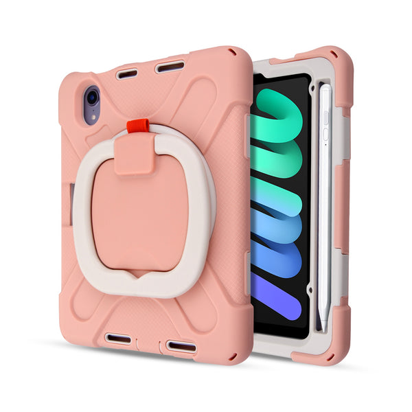 MyBat Rotatable Stand Shockproof Protector Cover for Apple iPad mini 6 (2021) / iPad mini 7 (2024) - Rose Gold / Rose Gold - MIPMI6CSRSSS252-2.jpg