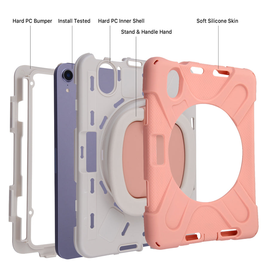 MyBat Rotatable Stand Shockproof Protector Cover for Apple iPad mini 6 (2021) / iPad mini 7 (2024) - Rose Gold / Rose Gold - MIPMI6CSRSSS252-6.jpg