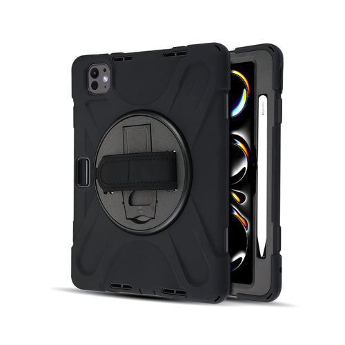 MyBat Rotatable Stand Protector Cover (with Wristband) for Apple iPad Pro 11 (2024) - Black / Black - MIPP114CSRSSS001-2.jpg