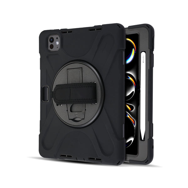 MyBat Rotatable Stand Protector Cover (with Wristband) for Apple iPad Pro 11 (2024) - Black / Black - MIPP114CSRSSS001-2.jpg
